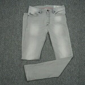 Diesel Jeans Mens 29x32 Gray Buster Slim Tapered 5‎ Pocket Faded Button Fly *